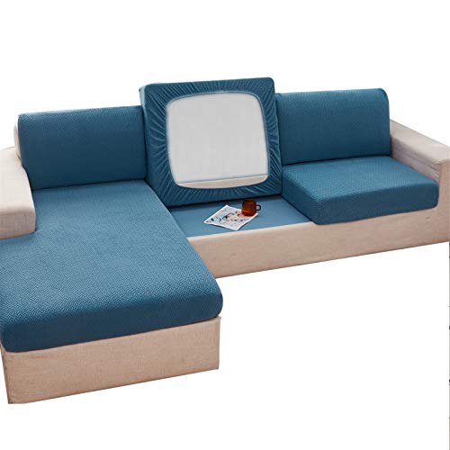 NOPEXTO Sofa-Sitzkissenbezüge, Sofa-Sitzkissenbezüge Ersatz, Elastischer Kissenbezüge Husse Überzug Bezug Für Sofa Sitzkissen (3-Sitzer,Blauer See) von NOPEXTO