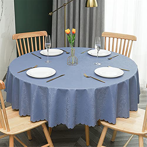 Runde Tischdecke,Tischtuch,Wachstuch Tischdecke Abwaschbar Rund,für Home Küche Dekoration (140cm,Kiefernblau) von NOPEXTO