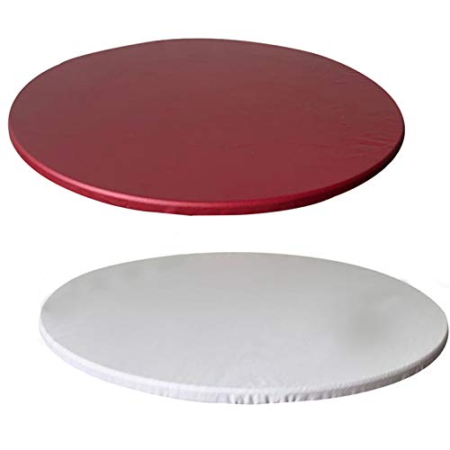 Runde Tischdecke,wasserdicht, Runde Tischdecken, rutschfest Für Runde Tische, Für Home Küche Dekoration, Verschiedene Größen (60cm,Rot-Weiss) von NOPEXTO