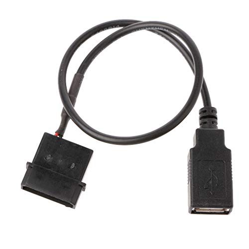 NOPOXA 30 cm PC-Internes 5 V 2-poliges IDE-Molex-auf-USB-2.0-Typ-A-Buchsen-Netzadapterkabel von NOPOXA