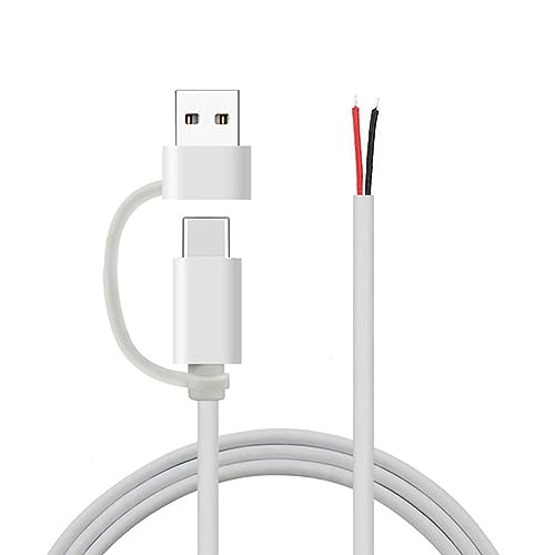 NOPOXA USB C Pigtail 2 Kerne Kabel USB Typ C Stecker auf 2Pin Draht Y Pigtail Kabel 5V 2A USB C Stromkabel für LED Licht Router NOPOXA USB C Pigtail 2 Kerne Kabel USB Typ C Stecker auf 2Pin Draht Y Pigtail Kabel 5V 2A USB C Stromkabel für LED Licht Router von NOPOXA