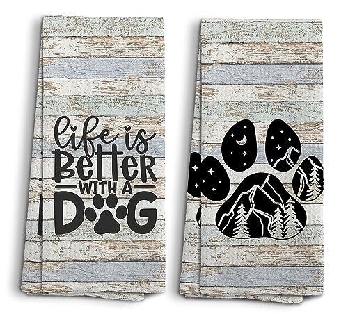 NOQL Hundehandtuch, Life is Better with A Dog, Küchentücher und Geschirrtücher, 2er-Set, Hunde-Küchentücher, Hundedekoration, Hundegeschenke für Frauen, Hundeliebhaber, Geschenke für Frauen, 15,2 x 61 NOQL Hundehandtuch, Life is Better with A Dog, Küchentücher und Geschirrtücher, 2er-Set, Hunde-Küchentücher, Hundedekoration, Hundegeschenke für Frauen, Hundeliebhaber, Geschenke für Frauen, 15,2 x 61 von NOQL