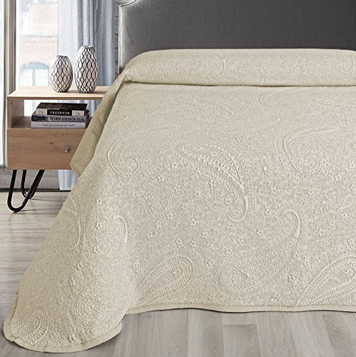 NORA HOME Tagesdecke Piqué Sabri II Jacquard Caschmir (Leinen, 180 x 260 cm (Bett 90)) von NORA HOME