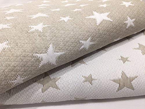 NORA HOME Tagesdecke Piqué Sterne Jacquard wendbar 250 x 260 cm (Cama 150/160) Leinen von NORA HOME