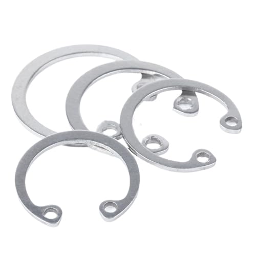 10 Stück M8-M25 304 Edelstahl C-Typ elastische Ring Sicherungsring Snap Sicherungsscheibe (Size : M22) von NORAZE