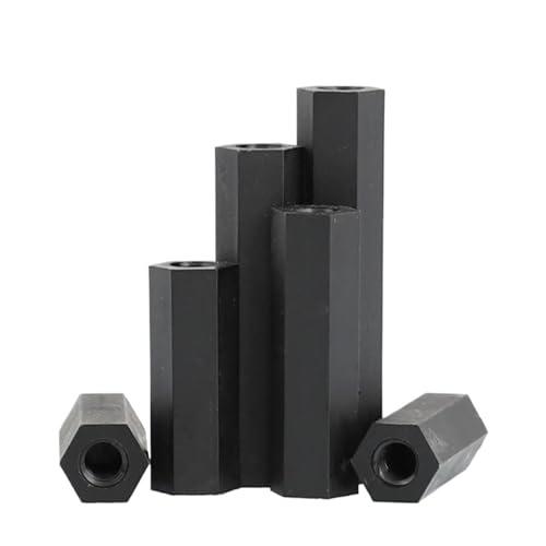 M3 M4 M5 M6 Schwarz Nylon Hex Weibliche Abstandshalter Kunststoff Montieren Hexagon Gewinde PCB Motherboard Spacer Säule Bord Mutter(50mm -10pcs,M6) von NORAZE