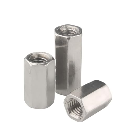NORAZE 1 Stück Linksgewinde 304 Edelstahl Sechskantstangen-Kupplungsmuttern Standoff Spacer Lange Sechskantmutter M6 M8 M10 M12 M14 M16 (Color : 1PCS, Size : M8x25mm) von NORAZE
