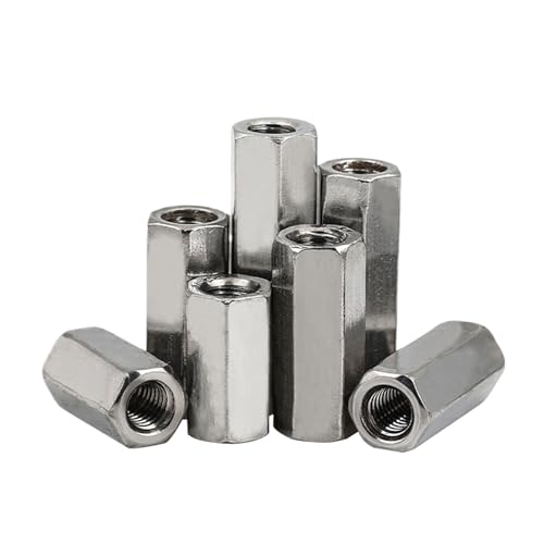 Sechskantstangen-Kupplungsmuttern mit Rechts- und Linksgewinde, lange Sechskantmutter aus Edelstahl 304, Verbindungsgewindemutter M3, M4, M5, M6, M8, M10 (Size : 5Pcs M4x30 (S6)) von NORAZE