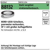 Unterlegscheibe r 88132 geklebt nl 36 sp Stahl vergütet zinklamellenbeschichtet von NORD-LOCK