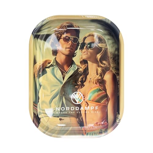 Norddampf Rolling Tray - 18x14x1,6cm - Mischeschale- Bröselschale - Rolling Tablett - Rolling Tray small versch. Designs (70s Print) von NORDDAMPF - WHERE THE CLOUDS RISE