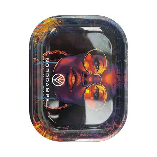 Norddampf Rolling Tray - 18x14x1,6cm - Mischeschale- Bröselschale - Rolling Tablett - Rolling Tray small versch. Designs (Funky Print) von NORDDAMPF - WHERE THE CLOUDS RISE