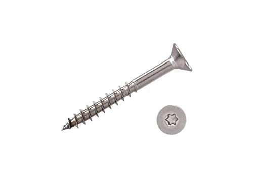 20 Stk. Spanplattenschraube Senkkopf TX A2 EDELSTAHL 8,0X200/80 TX40 -Innenvielzahn von NORDEC