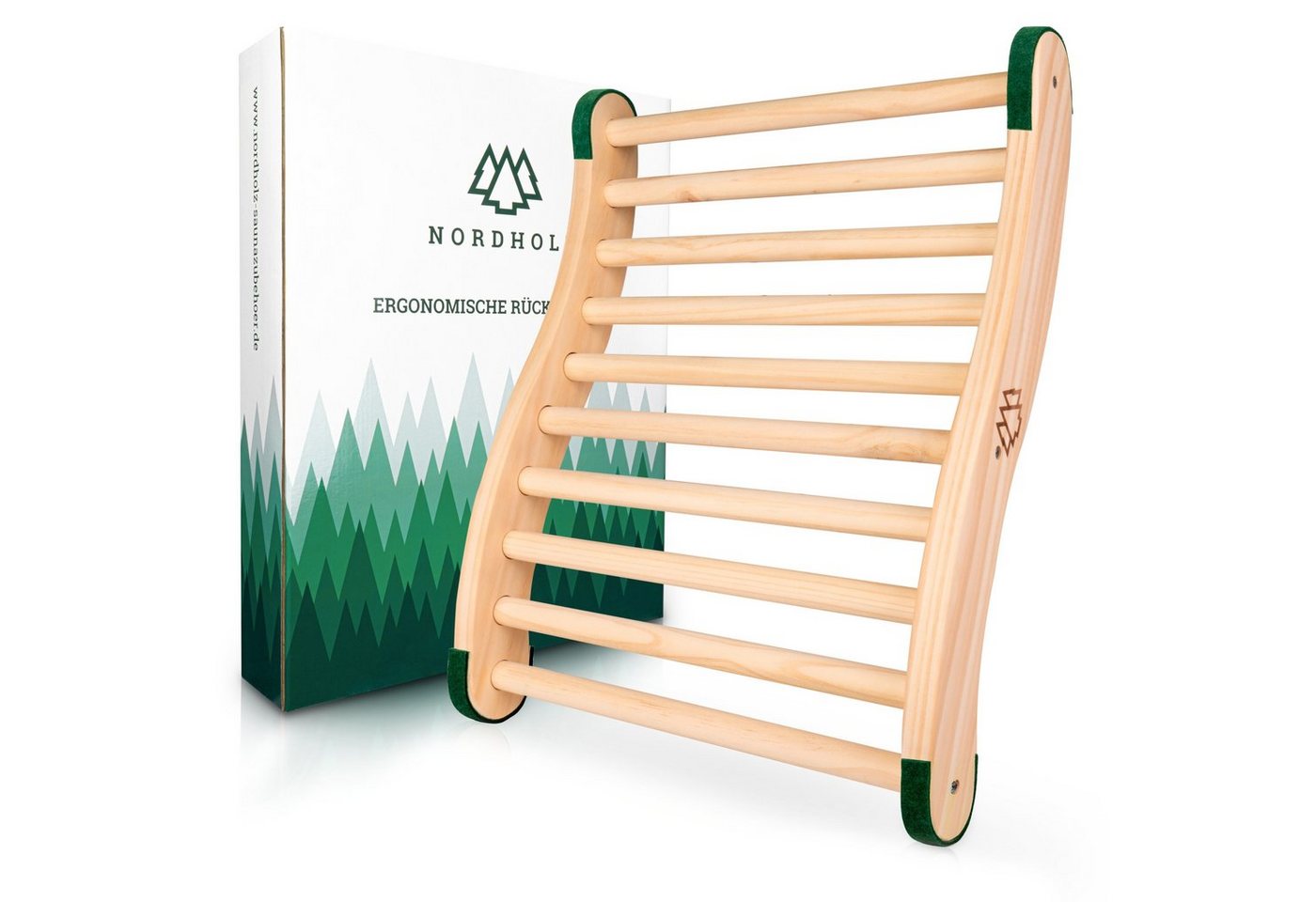 NORDHOLZ Sauna-Rückenlehne Sauna Rückenlehne ergonomisch (Rückenlehne ergonomisch S-Form, 100% nordische Fichte für Infrarotkabine), Sauna Zubehör von NORDHOLZ