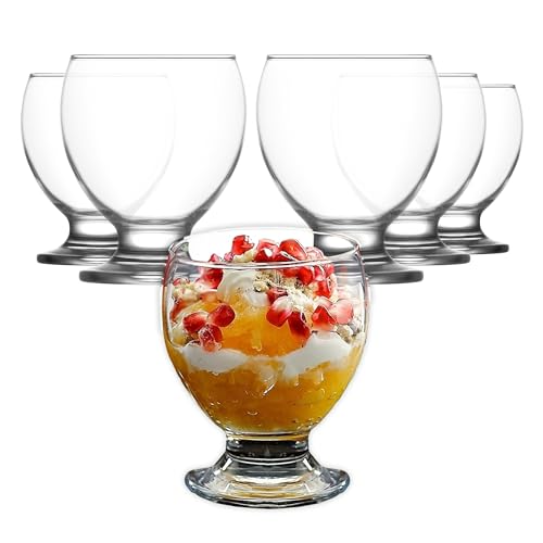 LAV Eisbecher Glas, Eisschalen Glas 6er Set 250ml, 100 BLEI FREI Stapelbare Eisgläser, Eisschalen Glas mit fuß, Dessertschalen Glas, Dessertgläser mit fuß, Glass Ice Cream Cups, Eis gläser LAV Eisbecher Glas, Eisschalen Glas 6er Set 250ml, 100 BLEI FREI Stapelbare Eisgläser, Eisschalen Glas mit fuß, Dessertschalen Glas, Dessertgläser mit fuß, Glass Ice Cream Cups, Eis gläser von NORDIC SCHILLER