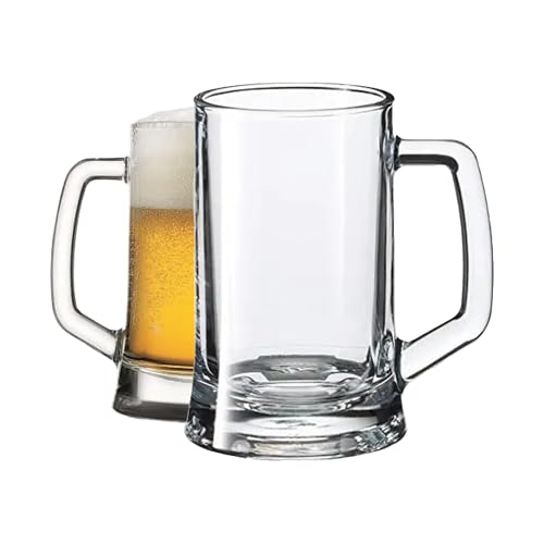 NORDIC SCHILLER Pub Biersiedel 660 ml, Robustes Glas mit Henkel, Spülmaschinenfest, Klassisches Pub-Design, Ideal für Bier, Radler und Gekühlte Getränke, 2er-Set von NORDIC SCHILLER
