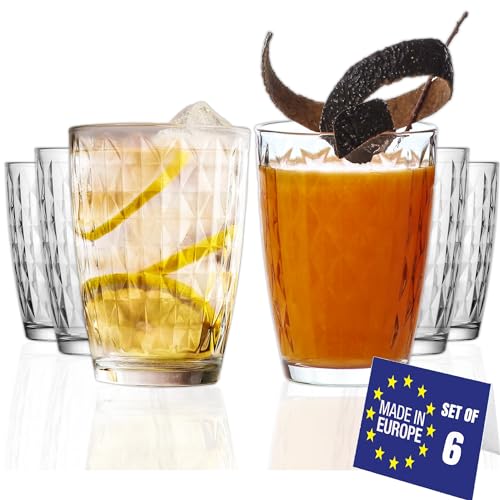 LAV Wassergläser Modern 6er Set, 415ml 100% BLEI FREI Trinkglas, wasserglas Spülmaschinenfest, Saftgläser, Water Glasses, Drinking Glasses, trinkgläser, Wasser Gläser von NORDIC SCHILLER