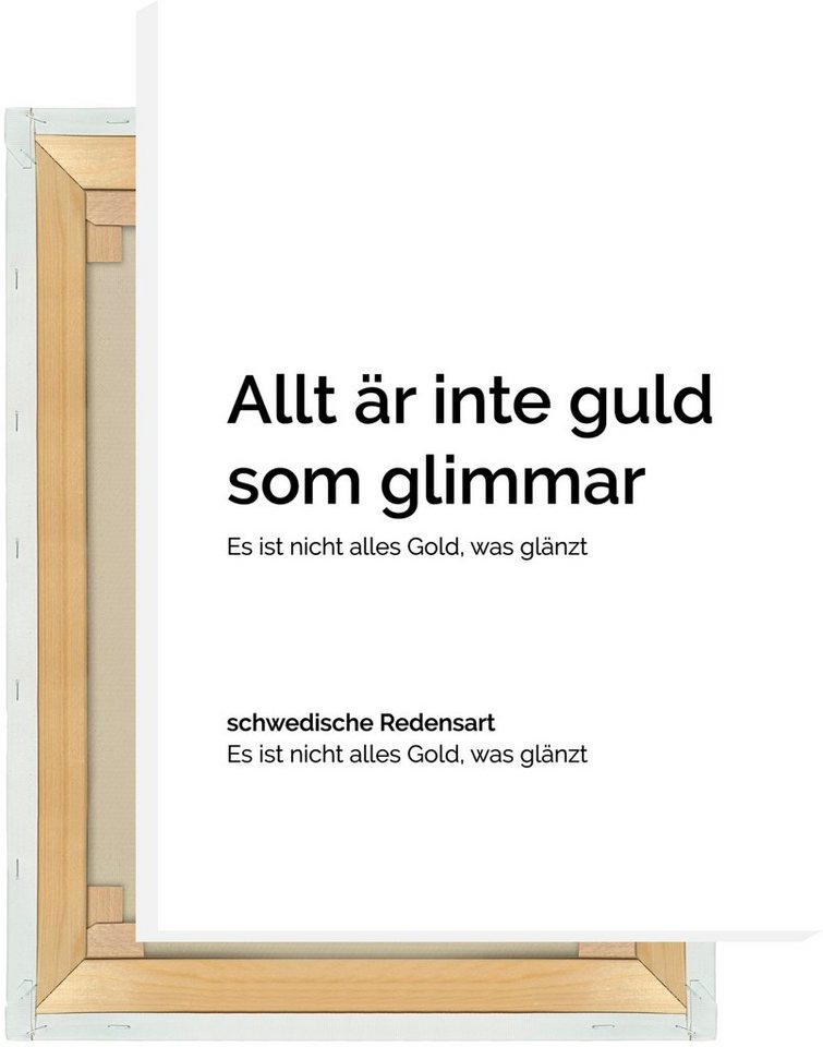 NORDIC WORDS Leinwandbild Allt är inte guld som glimmar von NORDIC WORDS