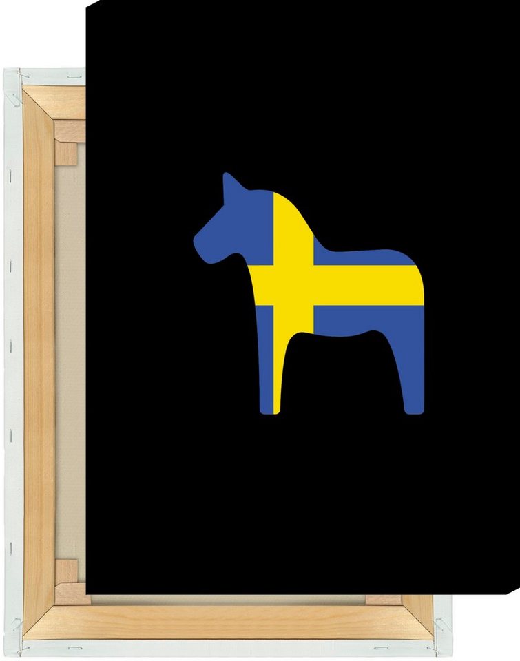 NORDIC WORDS Leinwandbild Dalapferd Flagge von NORDIC WORDS