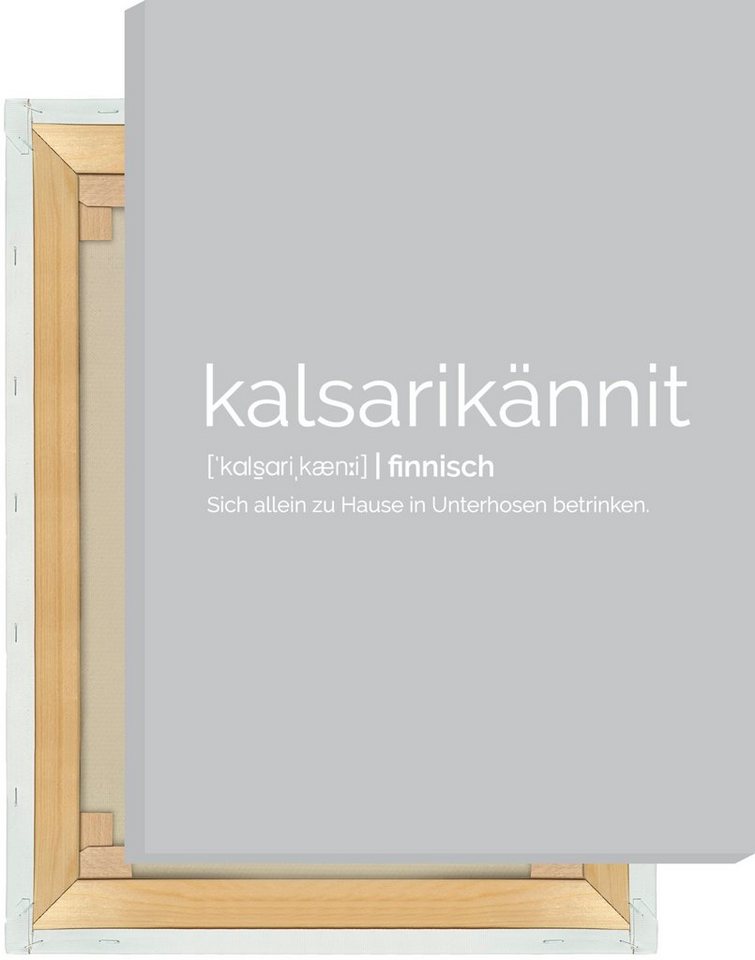 NORDIC WORDS Leinwandbild Kalsarikännit von NORDIC WORDS