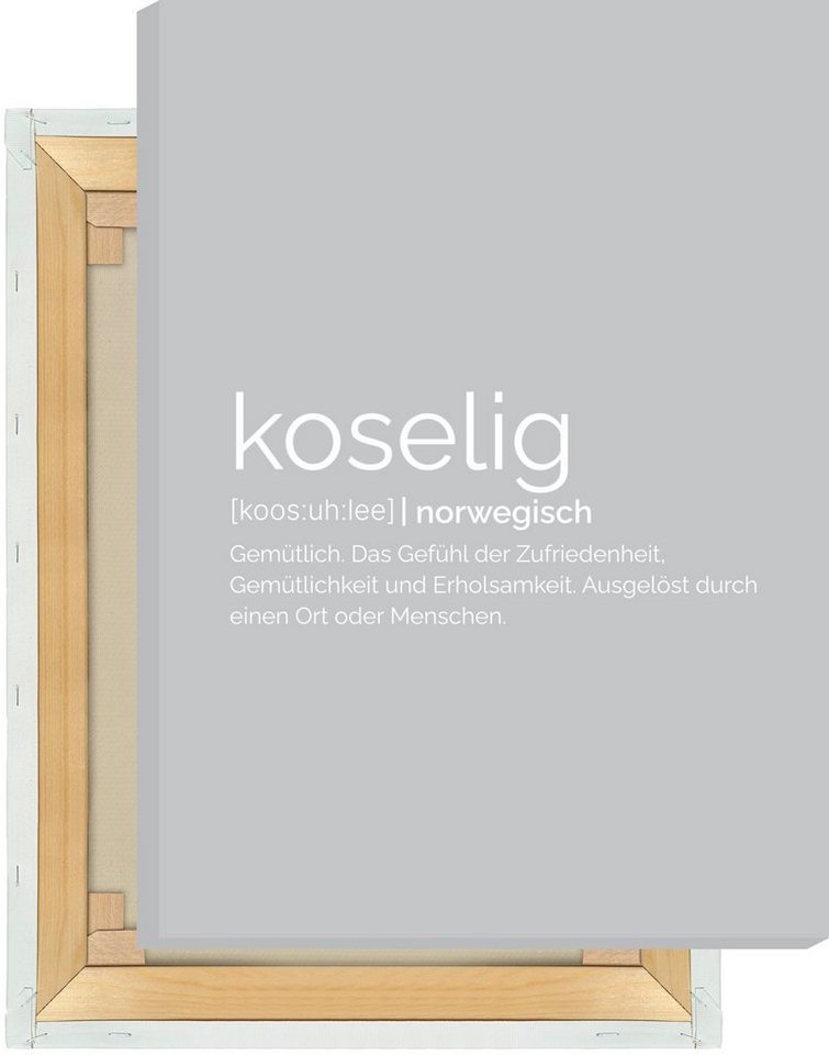 NORDIC WORDS Leinwandbild Koselig (Norwegisch: Gemütlichkeit) von NORDIC WORDS