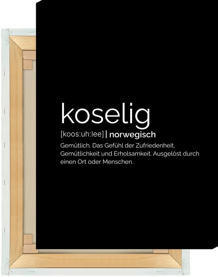 NORDIC WORDS Leinwandbild Koselig (Norwegisch: Gemütlichkeit) von NORDIC WORDS