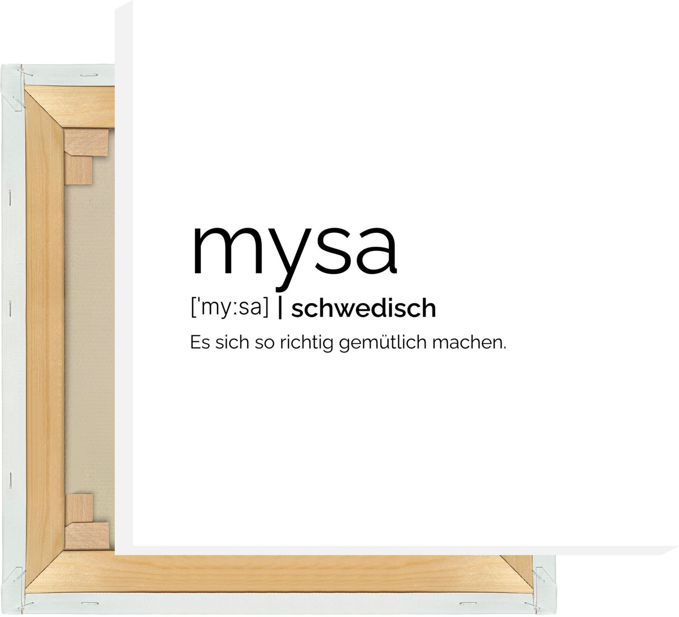 NORDIC WORDS Leinwandbild Mysa (Schwedisch: Es sich gemütlich machen) von NORDIC WORDS