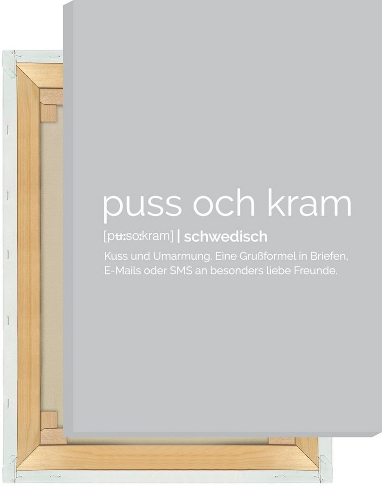 NORDIC WORDS Leinwandbild Puss och Kram von NORDIC WORDS