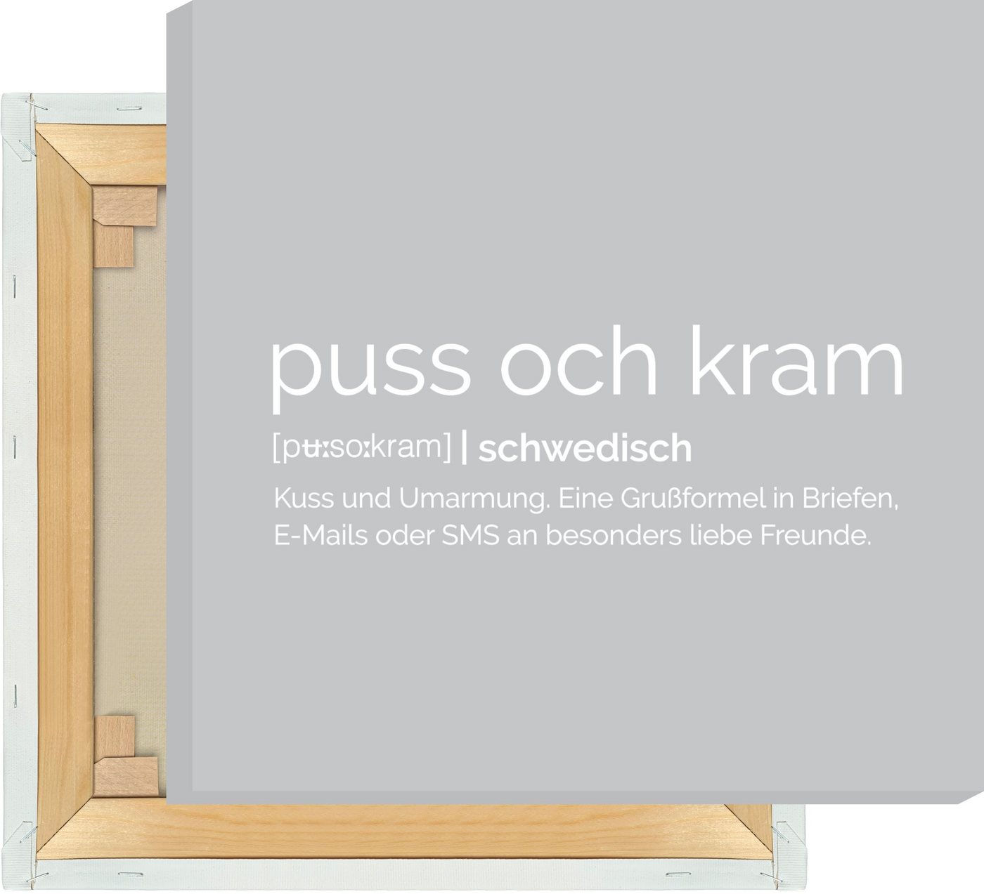 NORDIC WORDS Leinwandbild Puss och Kram von NORDIC WORDS