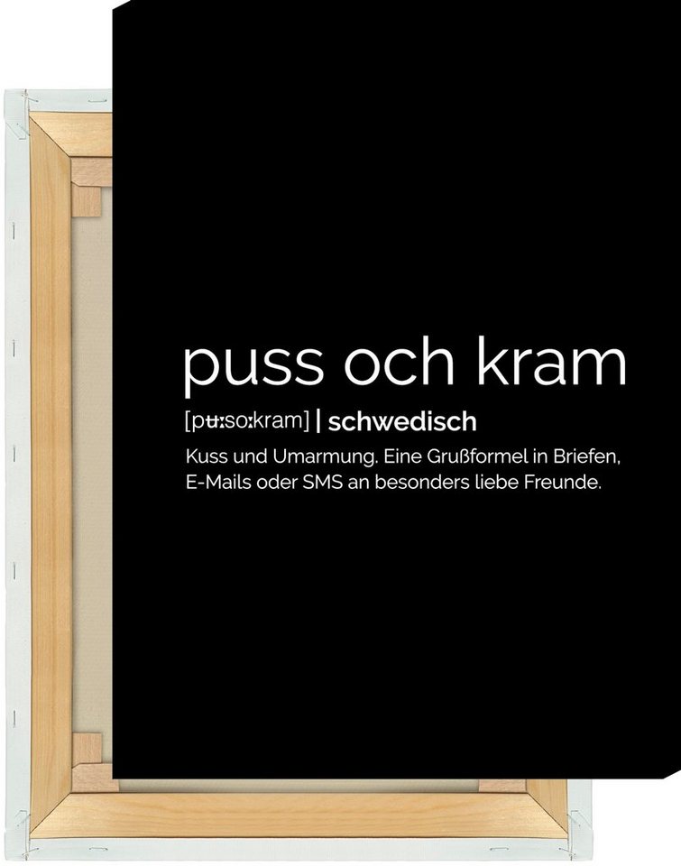 NORDIC WORDS Leinwandbild Puss och Kram von NORDIC WORDS