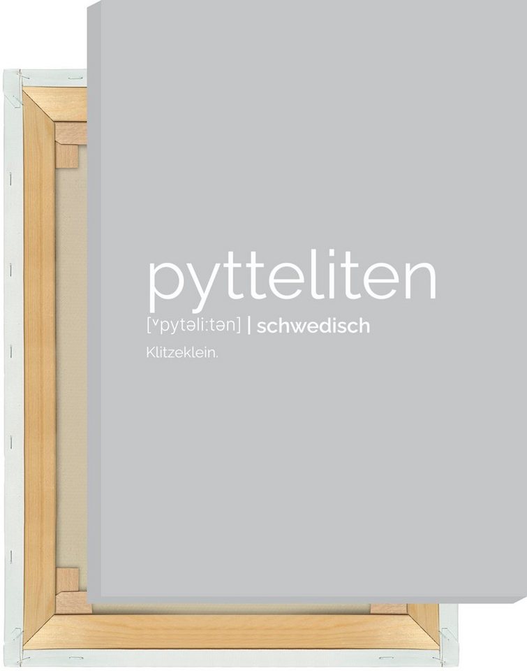 NORDIC WORDS Leinwandbild Pytteliten (Schwedisch: Klitzeklein) von NORDIC WORDS