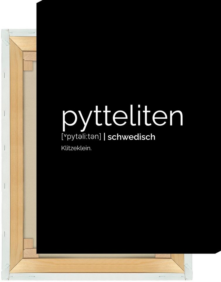 NORDIC WORDS Leinwandbild Pytteliten (Schwedisch: Klitzeklein) von NORDIC WORDS