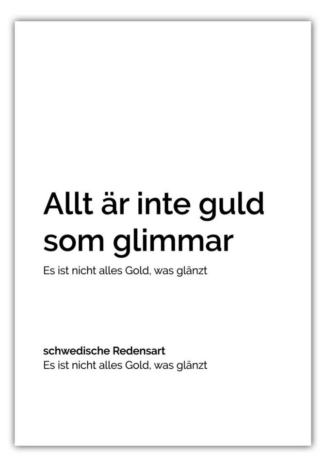 NORDIC WORDS Poster Allt är inte guld som glimmar von NORDIC WORDS