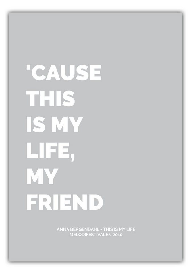 NORDIC WORDS Poster Anna Bergendahl - This Is My Life von NORDIC WORDS