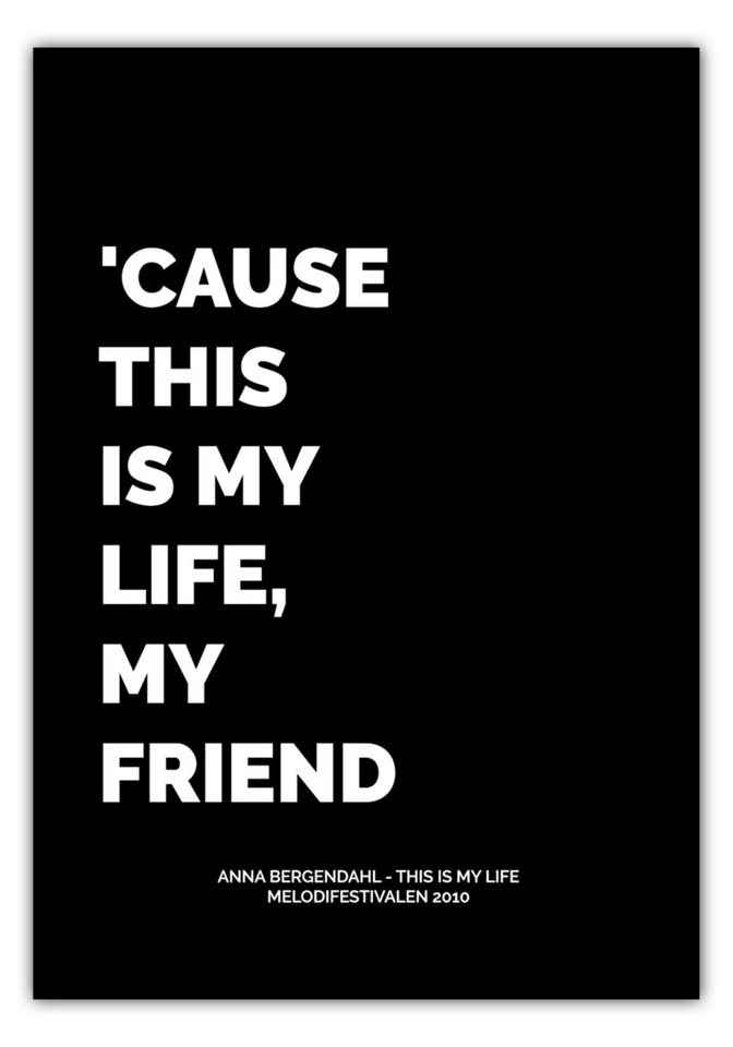 NORDIC WORDS Poster Anna Bergendahl - This Is My Life von NORDIC WORDS