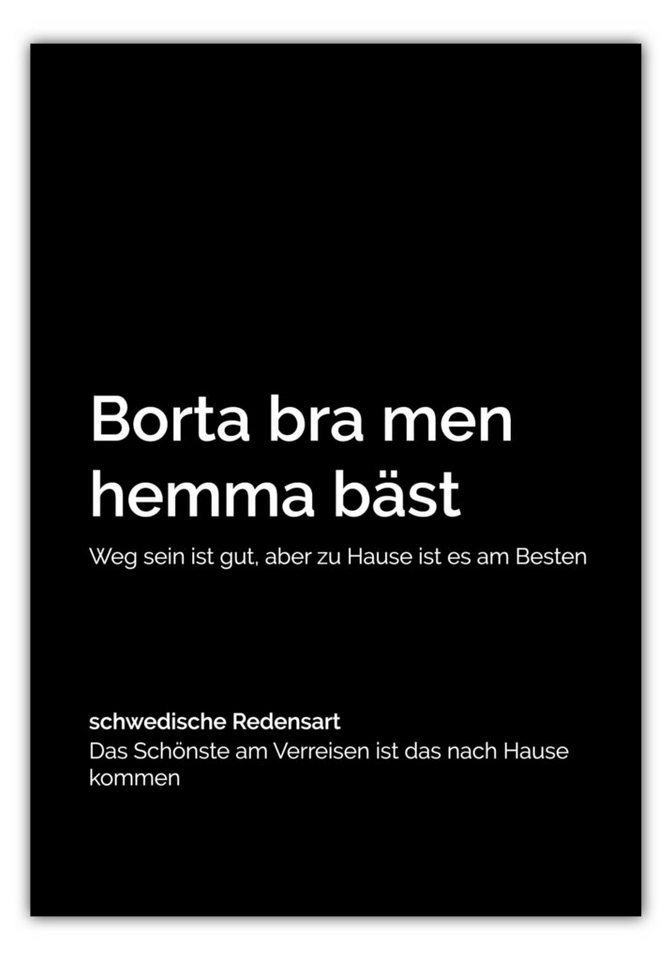 NORDIC WORDS Poster Borta bra men hemma bäst von NORDIC WORDS