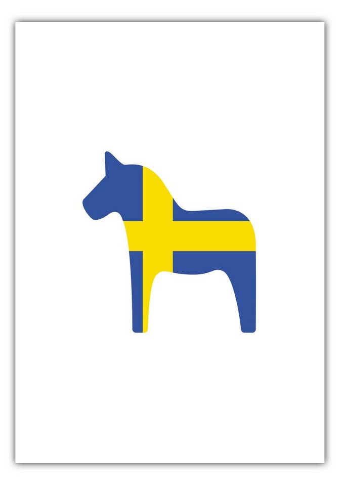 NORDIC WORDS Poster Dalapferd Flagge von NORDIC WORDS