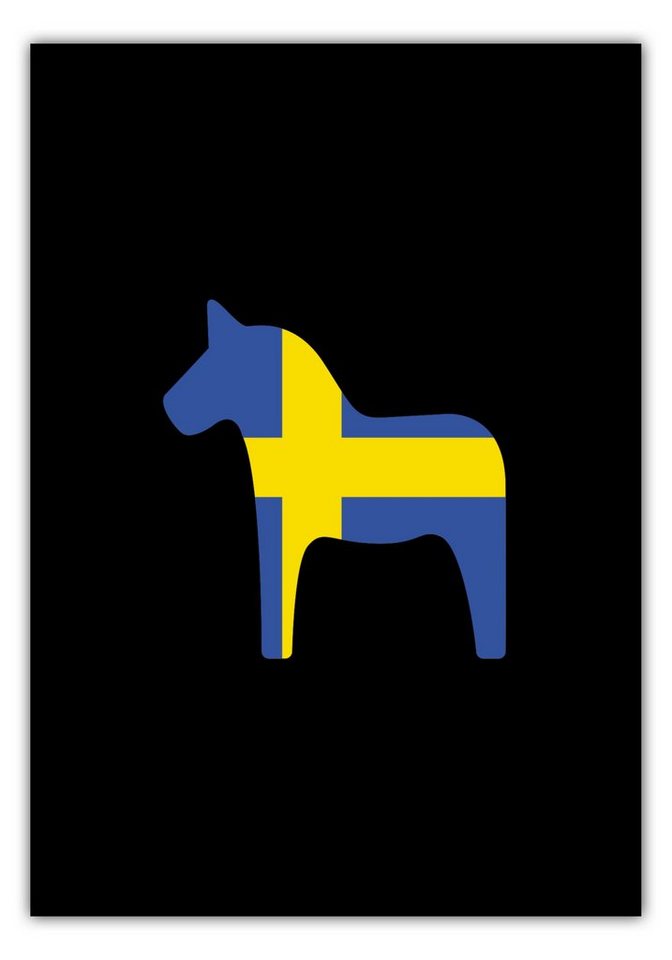 NORDIC WORDS Poster Dalapferd Flagge von NORDIC WORDS