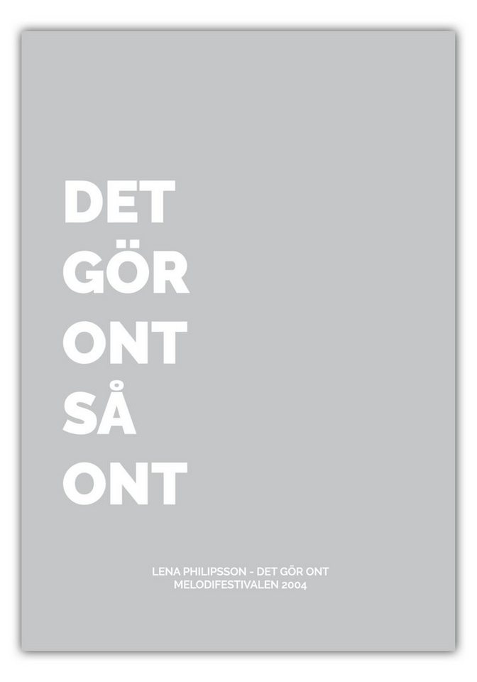 NORDIC WORDS Poster Lena Philipsson - Det Gör Ont von NORDIC WORDS