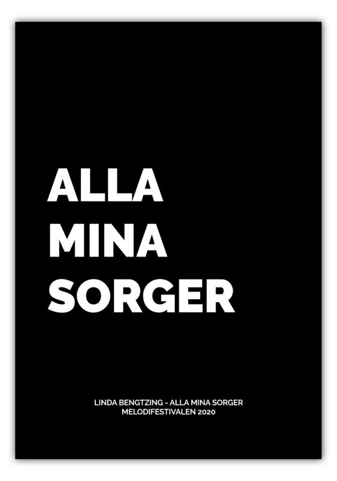 NORDIC WORDS Poster Linda Bengtzing - Alla Mina Sorger von NORDIC WORDS