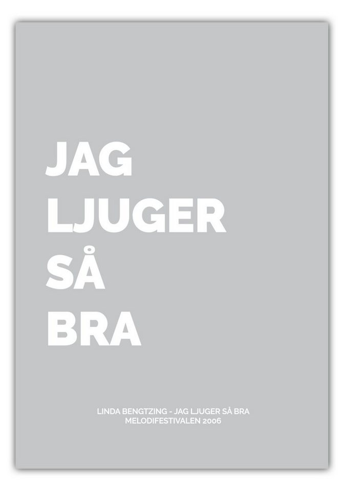 NORDIC WORDS Poster Linda Bengtzing - Jag Ljuger Så Bra von NORDIC WORDS