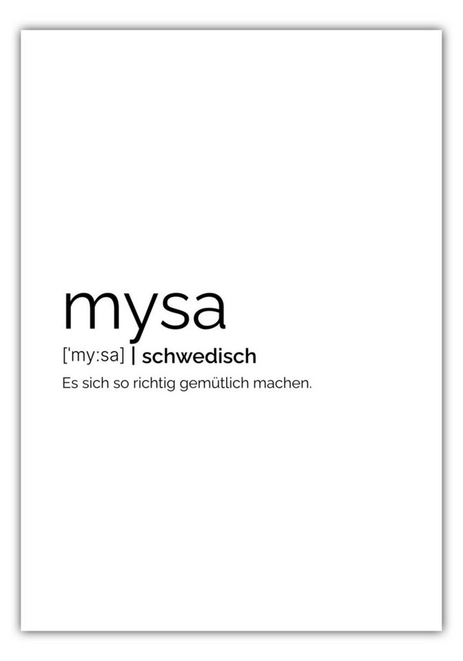 NORDIC WORDS Poster Mysa (Schwedisch: Es sich gemütlich machen) von NORDIC WORDS
