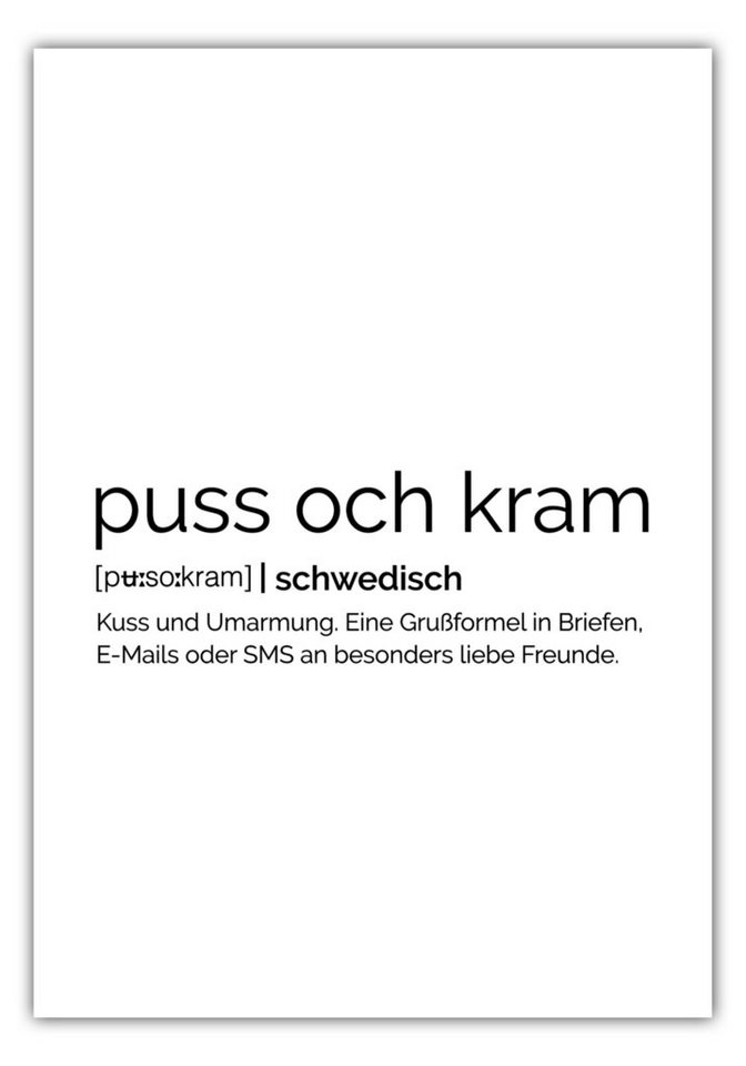 NORDIC WORDS Poster Puss och Kram von NORDIC WORDS