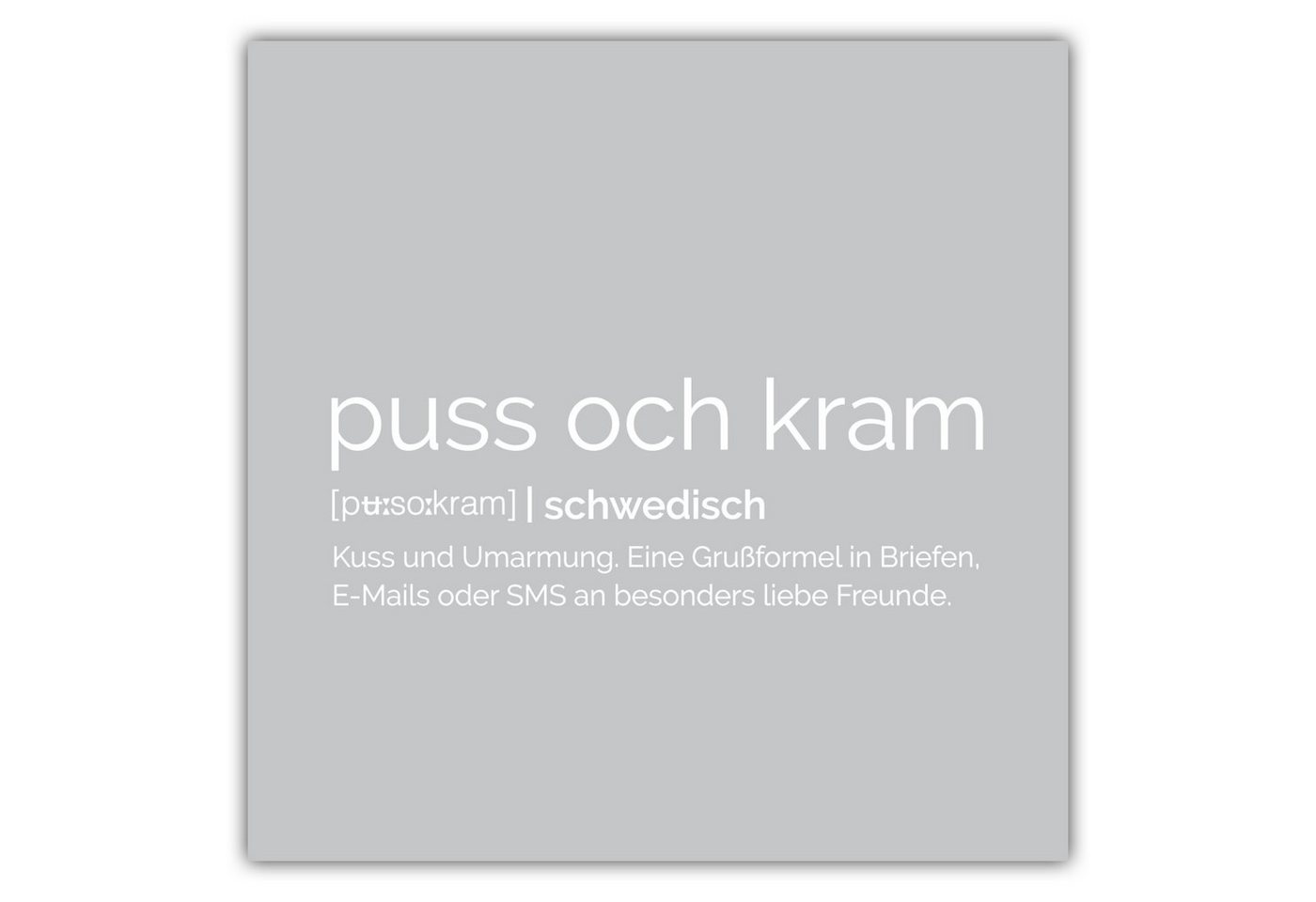 NORDIC WORDS Poster Puss och Kram von NORDIC WORDS