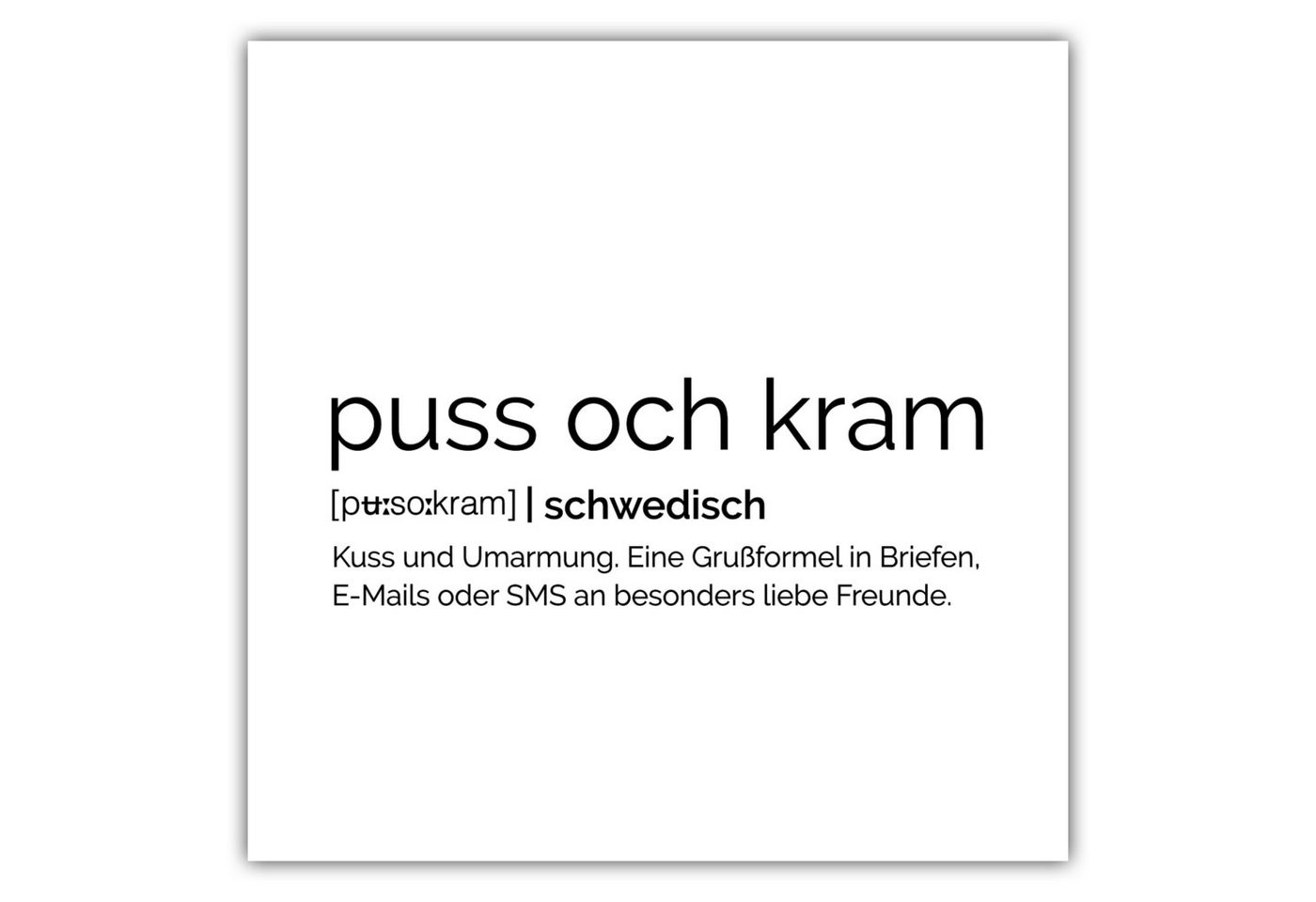 NORDIC WORDS Poster Puss och Kram von NORDIC WORDS