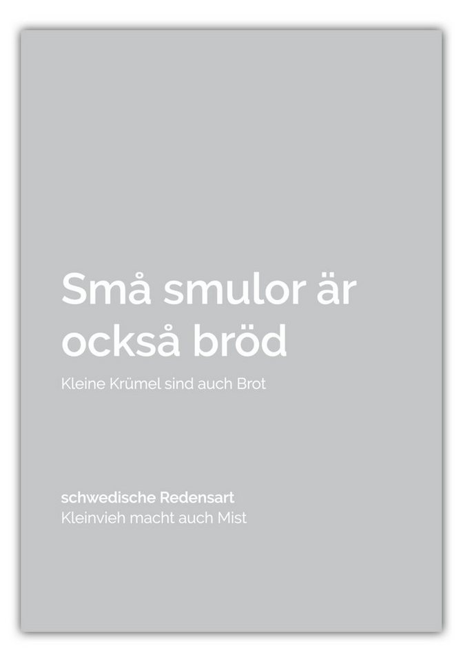 NORDIC WORDS Poster Små smulor är också bröd von NORDIC WORDS