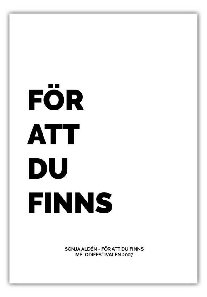 NORDIC WORDS Poster Sonja Aldén - För Att Du Finns von NORDIC WORDS