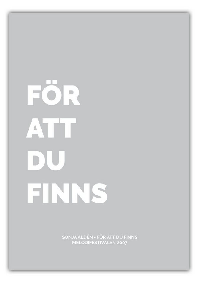 NORDIC WORDS Poster Sonja Aldén - För Att Du Finns von NORDIC WORDS