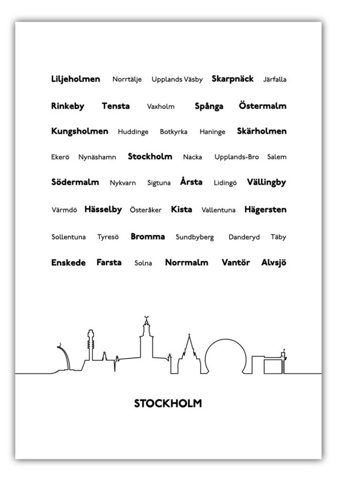 NORDIC WORDS Poster Stockholmer Vororte #1 von NORDIC WORDS