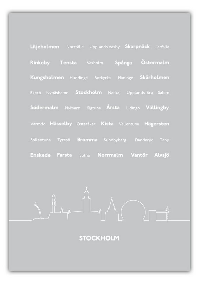 NORDIC WORDS Poster Stockholmer Vororte #1 von NORDIC WORDS