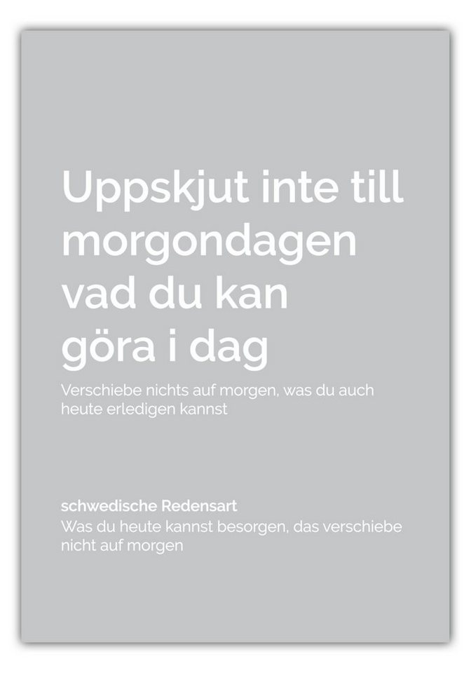 NORDIC WORDS Poster Uppskjut inte till morgondagen von NORDIC WORDS